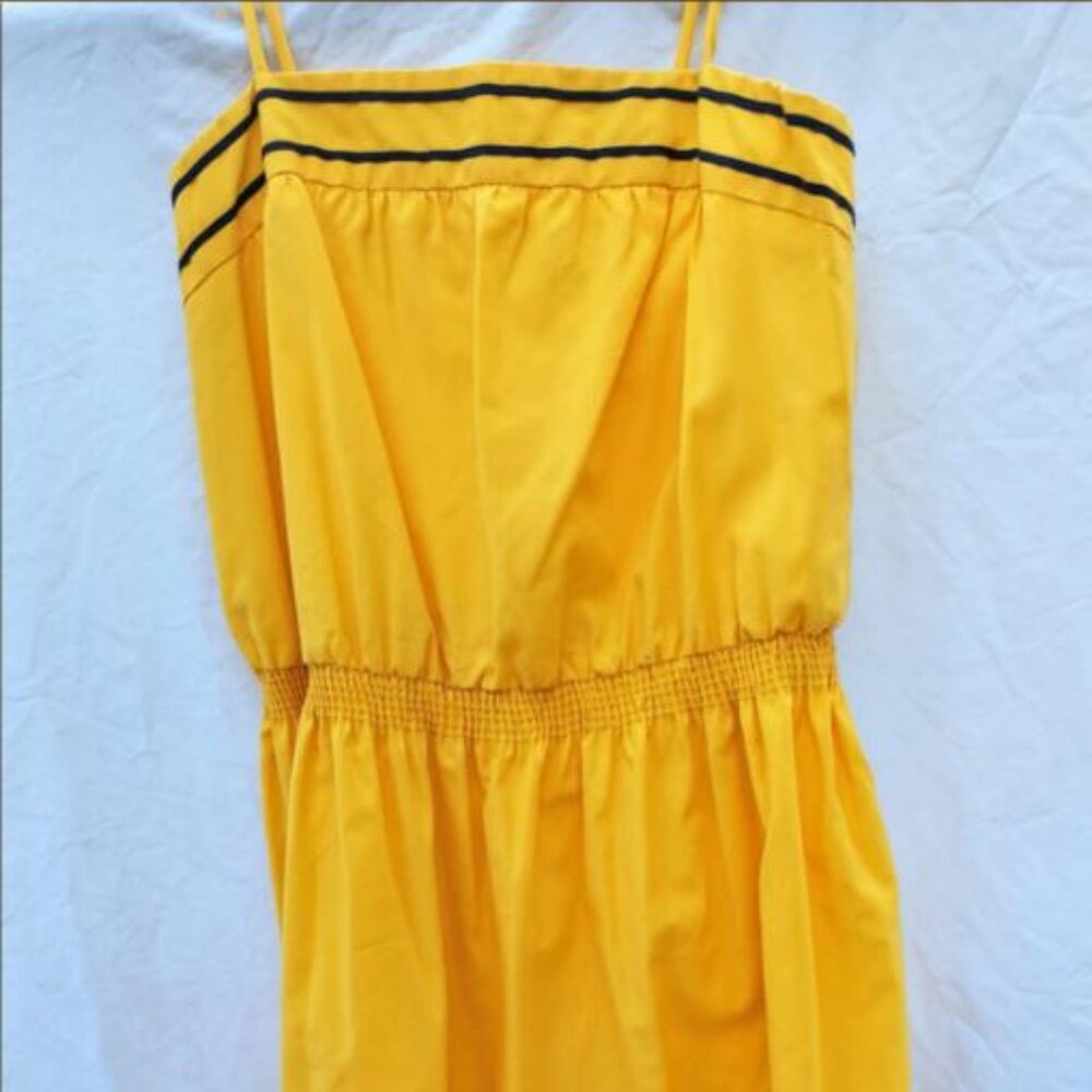 👉 1970s Jerell of Texas Bright Yellow Summer Dress — Nautical Style ⚓🌊🚢
